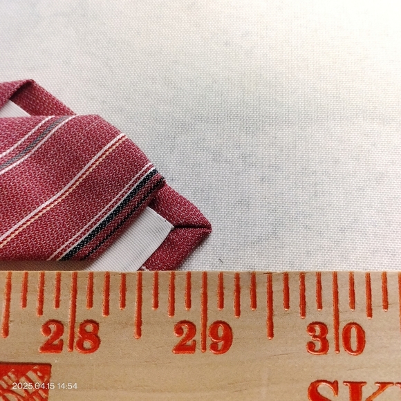 Necktie Golden Clasp Prince Consort Retro Diagonal- 58" L/ 3" W Vintage Red - Picture 7 of 9